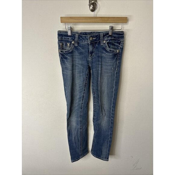 Miss Me Womens 26X31 Blue Denim Jeans Skinny Stretch Sunny - Picture 2 of 7